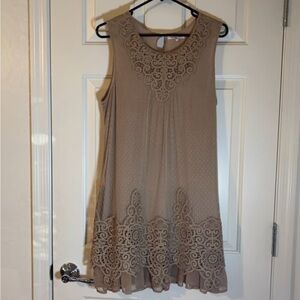 Indigo Soul Sleeveless Lace Hem Dress